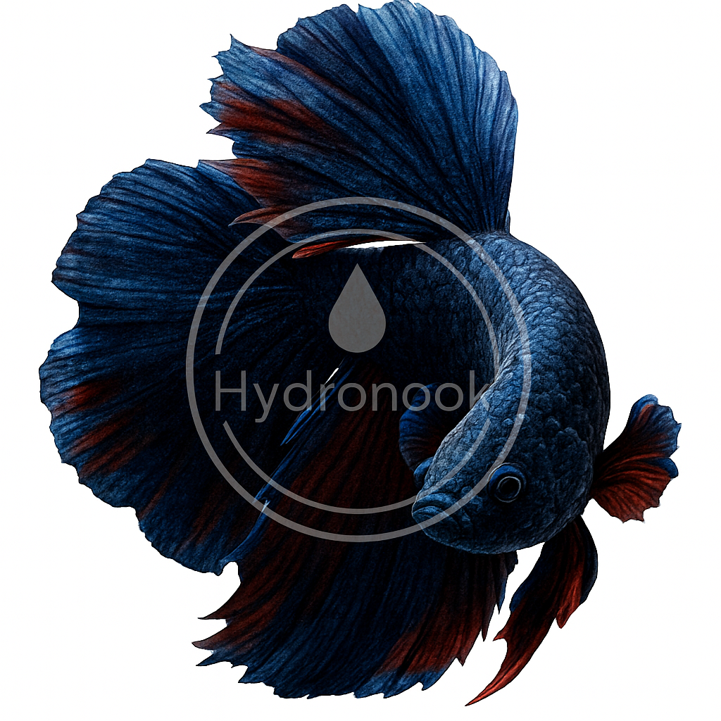 Half Moon Betta Fish - Blue with Red